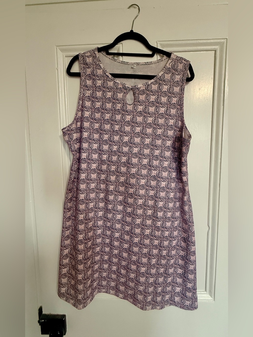 Nuu-Muu 2XL Original Keyhole Dress | "Blush" Print | Blush Pink Geometric